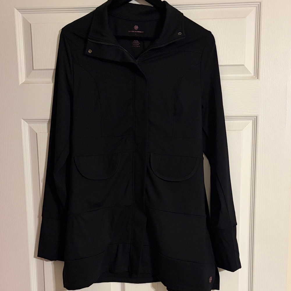 Any Age Activewear Black Sedona Xlong High Collar Jacket